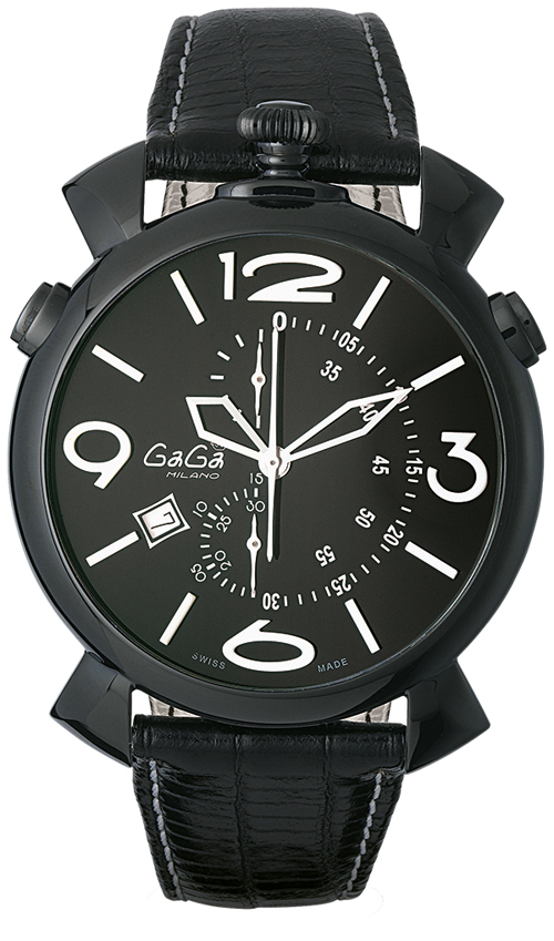 GAGA MILANO ガガミラノスーパーコピー THIN CHRONO 46MM ブラックPVD 時計 5099.01BK