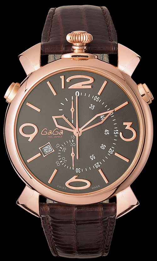 GAGA MILANO ガガミラノスーパーコピー THIN CHRONO 46MM 18ｋPGコーティング 時計 5098.02BW