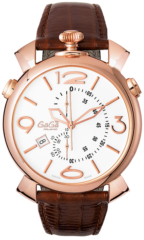 GAGA MILANO ガガミラノスーパーコピー THIN CHRONO 46MM 18ｋPGコーティング 時計 5098.01BW