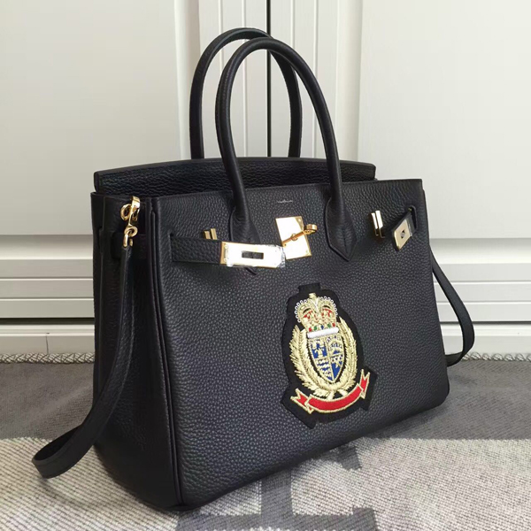 エルメスバーキン コピー 30 HERMES ハンドバッグ 塗鴉Black ゴールド金具 トゴ Ｑ刻印