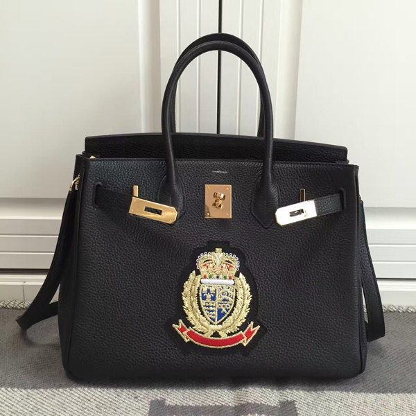 エルメスバーキン コピー 30 HERMES ハンドバッグ 塗鴉Black ゴールド金具 トゴ Ｑ刻印
