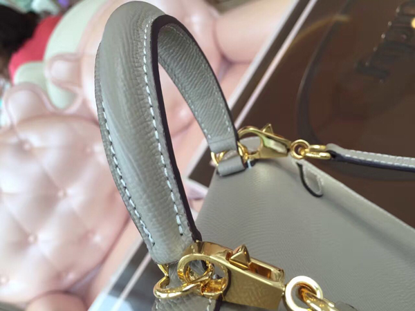エルメスケリー コピー HERMES 20cm Kelly 内縫 エプソン ローズコンフェッティ Gray