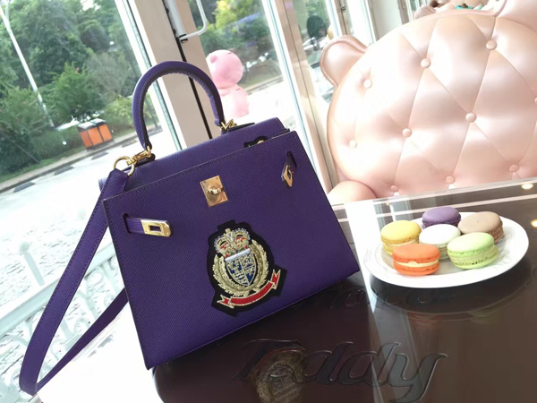 エルメスケリー コピー HERMES 20cm Kelly 内縫 エプソン ローズコンフェッティ Purple