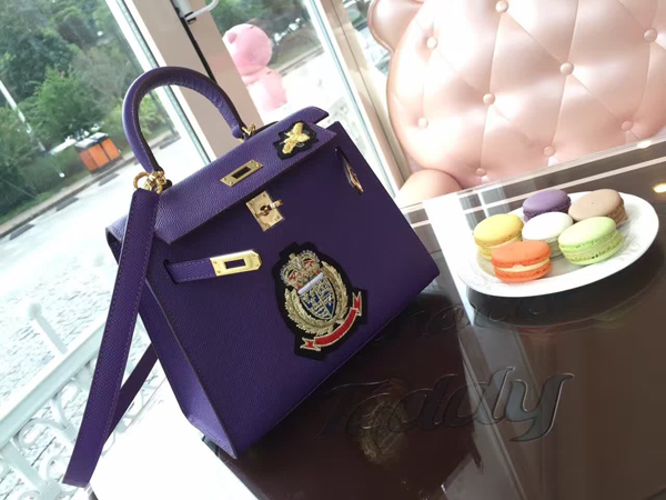 エルメスケリー コピー HERMES 20cm Kelly 内縫 エプソン ローズコンフェッティ Purple