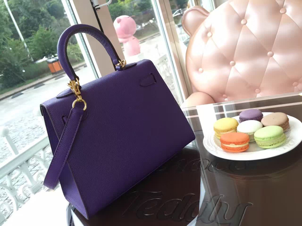 エルメスケリー コピー HERMES 20cm Kelly 内縫 エプソン ローズコンフェッティ Purple
