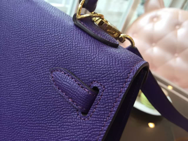 エルメスケリー コピー HERMES 20cm Kelly 内縫 エプソン ローズコンフェッティ Purple