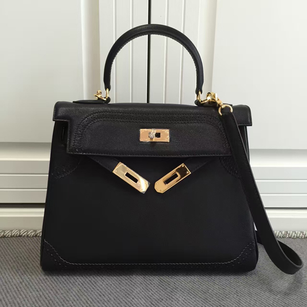 エルメスケリー コピー 28cm HERMES 内縫い パラダイス ハンドバッグ ヴォースイフト レザー Q刻印