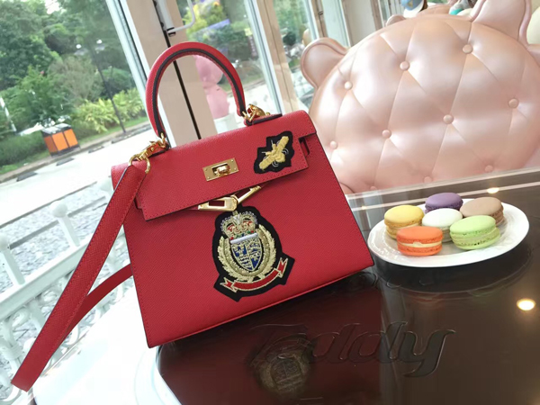エルメスケリー コピー HERMES 20cm Kelly 内縫 エプソン ローズコンフェッティ Red