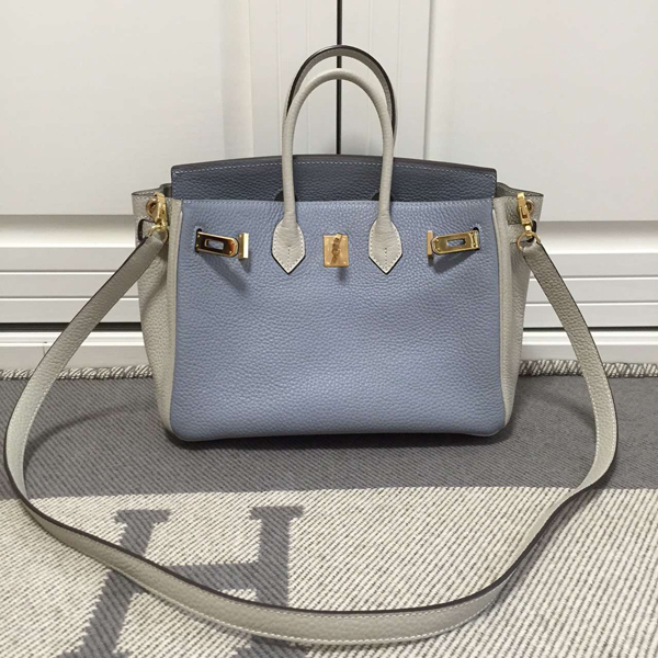 エルメスバーキン コピー 25 HERMES Apricot/Blue ゴールド金具 HERMES 新品