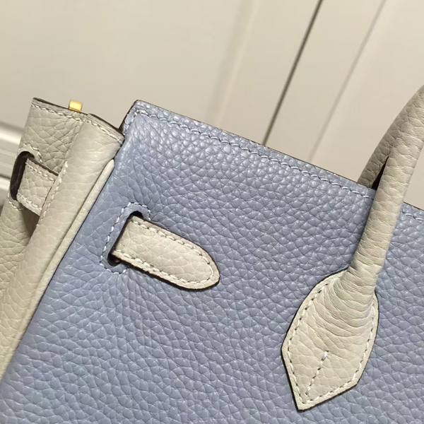 エルメスバーキン コピー 25 HERMES Apricot/Blue ゴールド金具 HERMES 新品