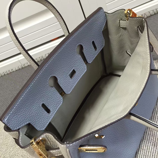 エルメスバーキン コピー 25 HERMES Apricot/Blue ゴールド金具 HERMES 新品