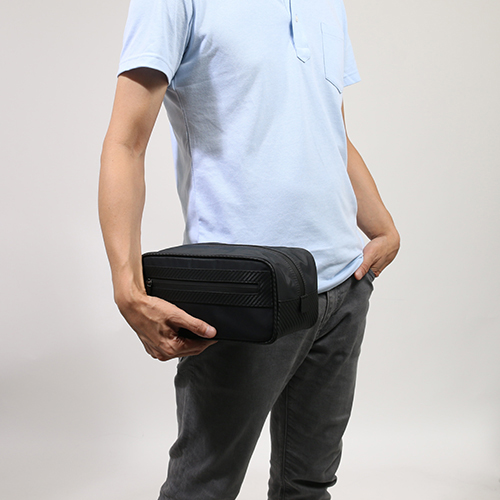 ダンヒル dunhill クラシック スーパーライト ナイロン＆カーフレザー セカンドバッグ ダークグレー L3N292A