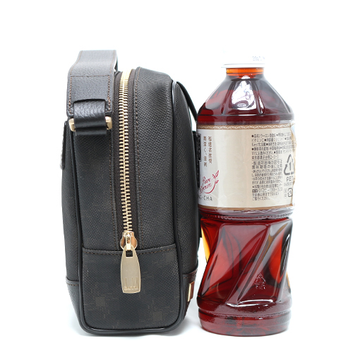 ダンヒル dunhill ディーエイト 【D-8】 カーフレザー＆塩化ビニール セカンドバッグ ダークブラウン L3LK91B