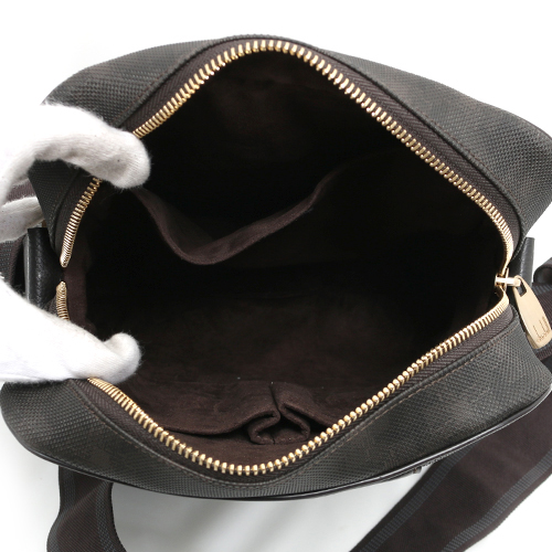 ダンヒル dunhill ディーエイト 【D-8】 カーフレザー＆塩化ビニール ショルダーバッグ ダークブラウン L3LH61B