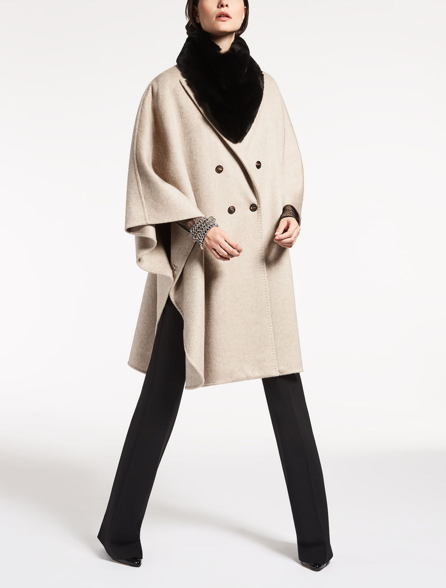 マックスマーラ【Max Mara】ピュアカシミヤダブルフェイスケープ　BASILIO