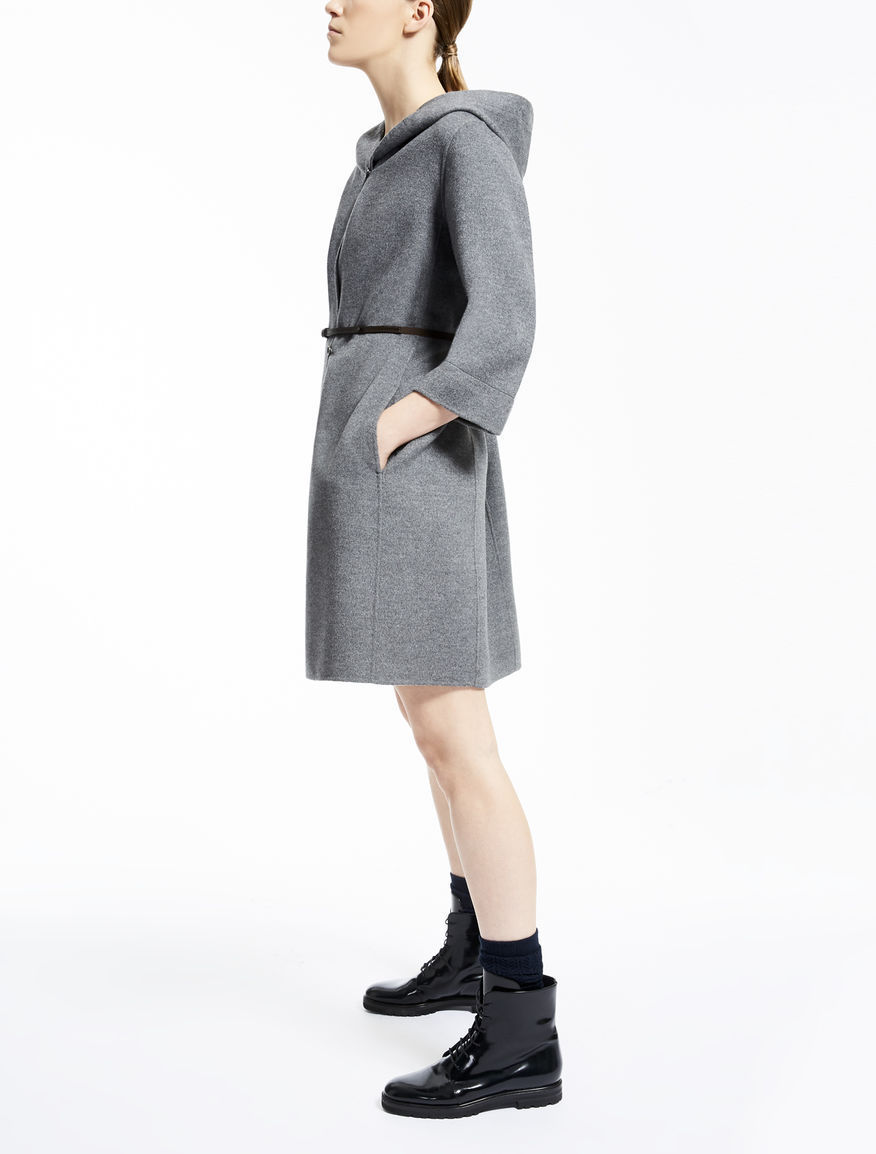 マックスマーラ【Max Mara】★BCOAT★CUBEのフード付きウール100％コートグレー