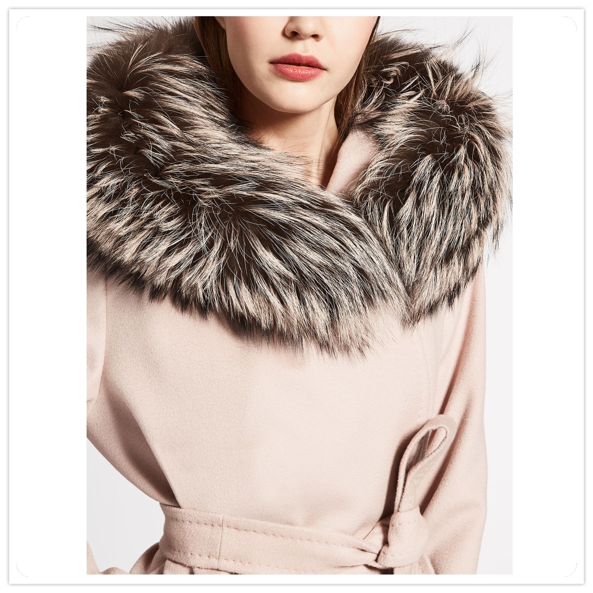 16-17AWマックスマーラ【Max Mara】MANGO ファー付きヴァージンウールコート