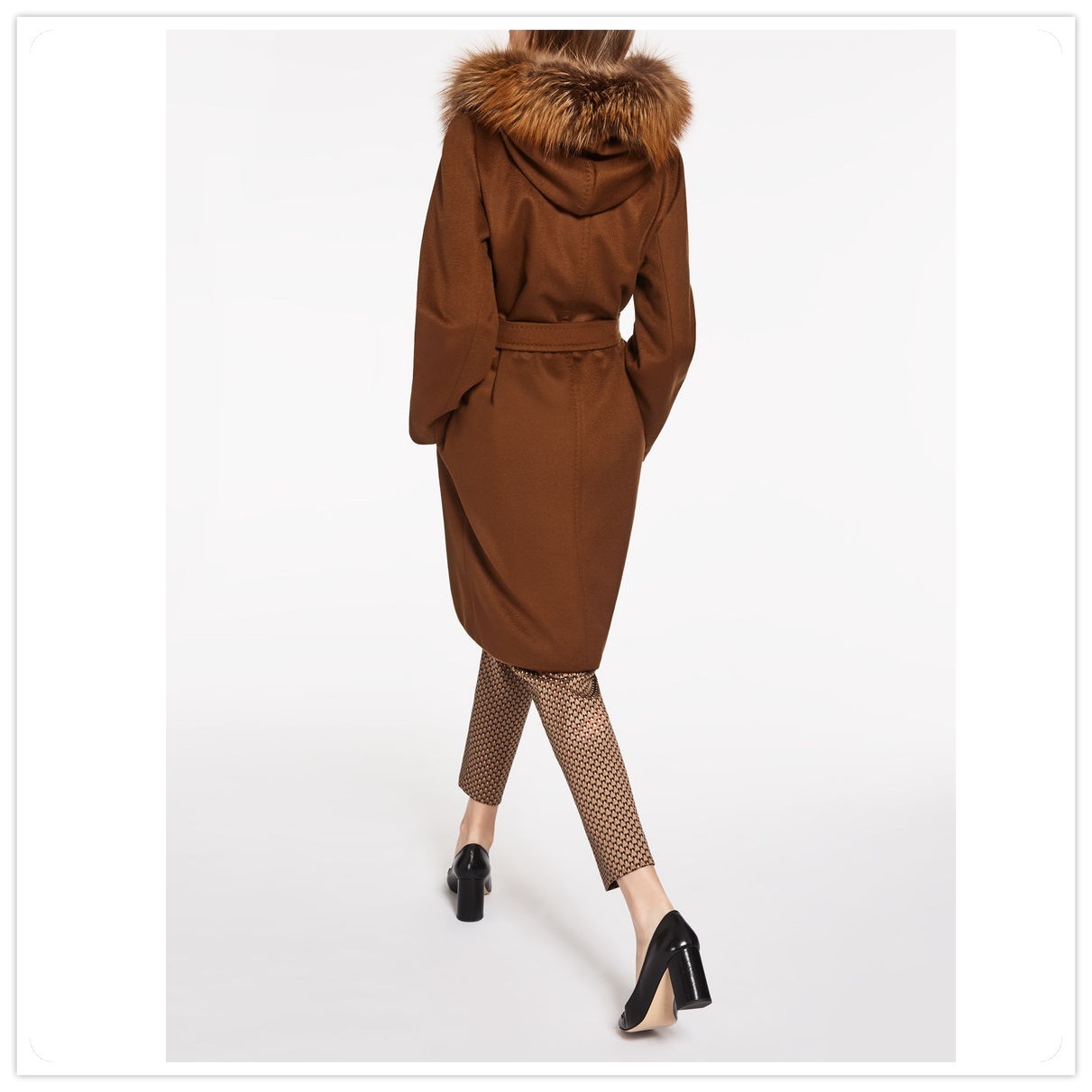 16-17AWマックスマーラ【Max Mara】MANGO ファー付きヴァージンウールコート