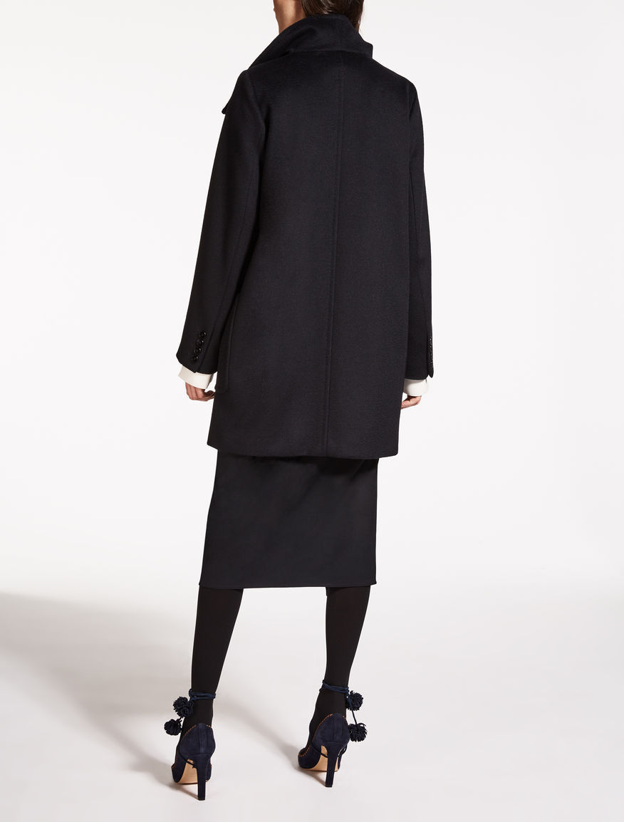マックスマーラ【Max Mara】キャメル素材コート　ネイビー