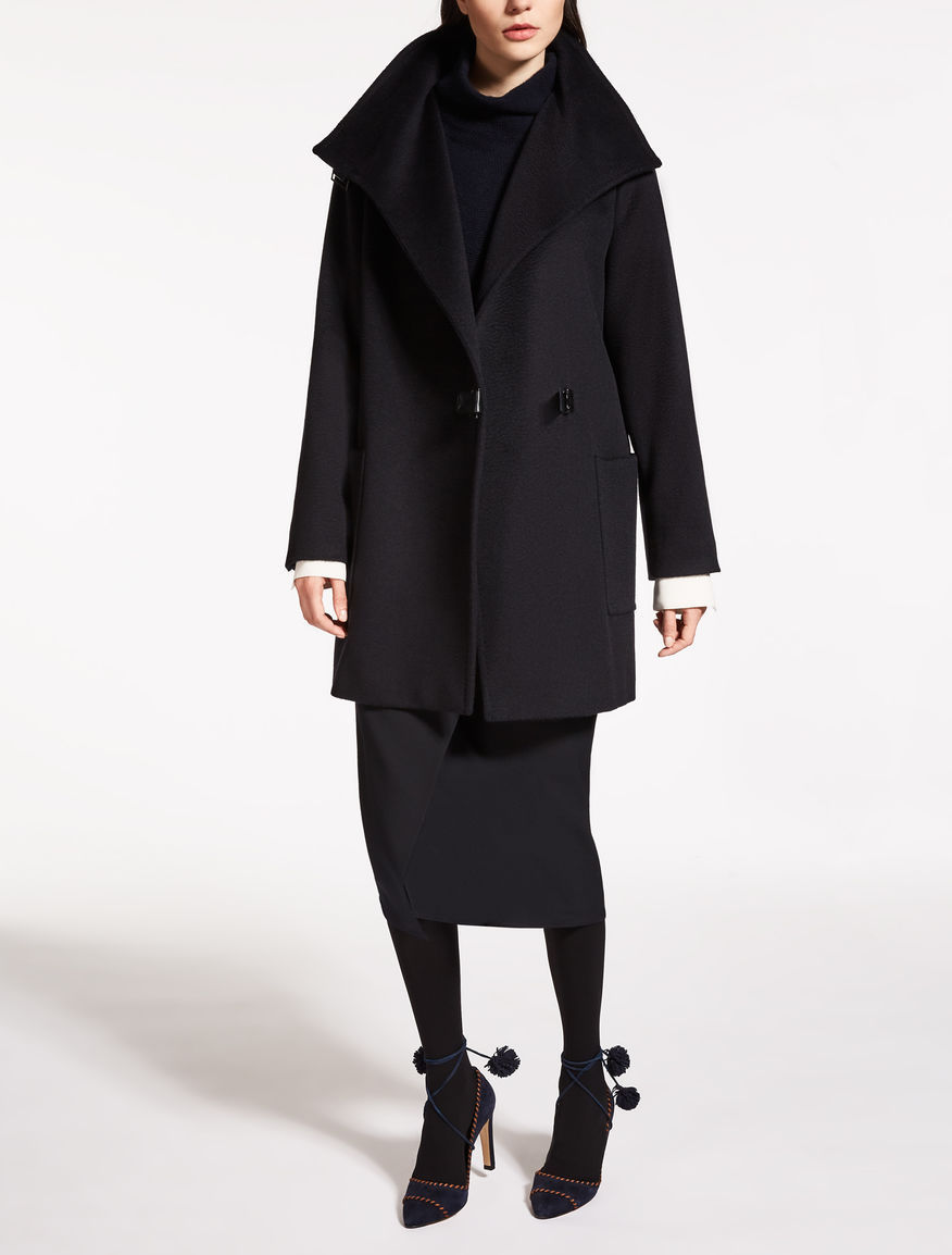 マックスマーラ【Max Mara】キャメル素材コート　ネイビー