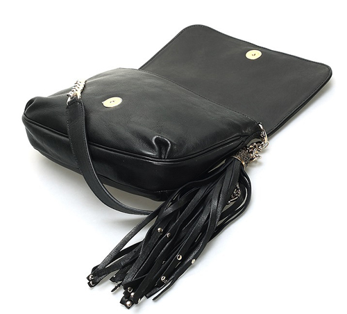Jimmy Chooジミーチュウ スーパーコピー マルチスタッドタッセルショルダーバッグ_BLACK
