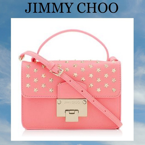 2015春夏【JIMMY CHOO】ジミーチュウ スーパーコピー ミニスタースタッズ付きクロスボディPink