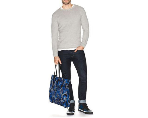 【JIMMY CHOO】ジミーチュウ スーパーコピー Navy Mix カモフラージュトートバッグ