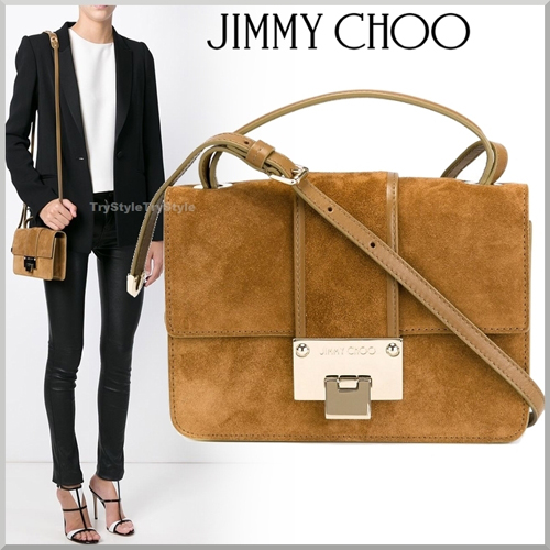 2015-16AW★Jimmy Choo ジミーチュウ スーパーコピー スエード ショルダー ハンドバッグ REBEL