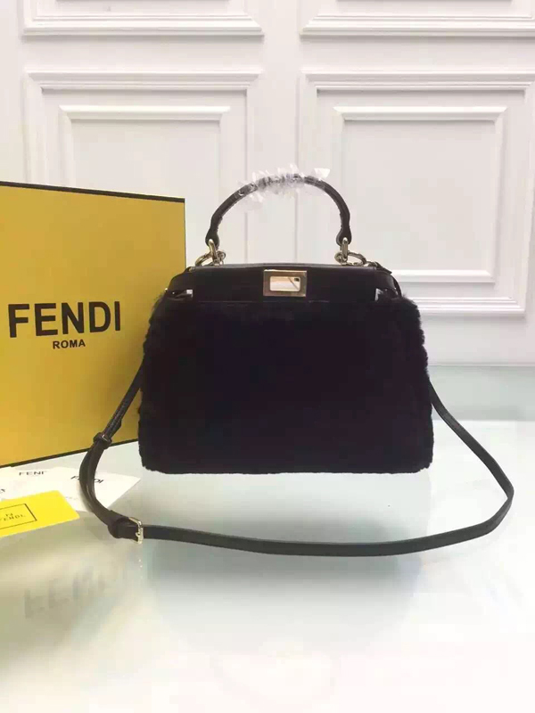2015秋冬最新作 FENDI フェンディ スーパーコピー ☆ 新作☆Peekabooマイクロ トート ブラック