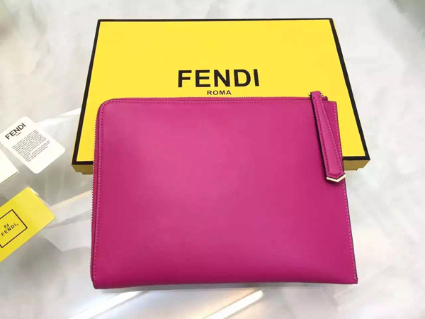 2015新作！FENDI フェンディ スーパーコピー ☆iPadも入る！ファー付 モンスタークラッチバッグ