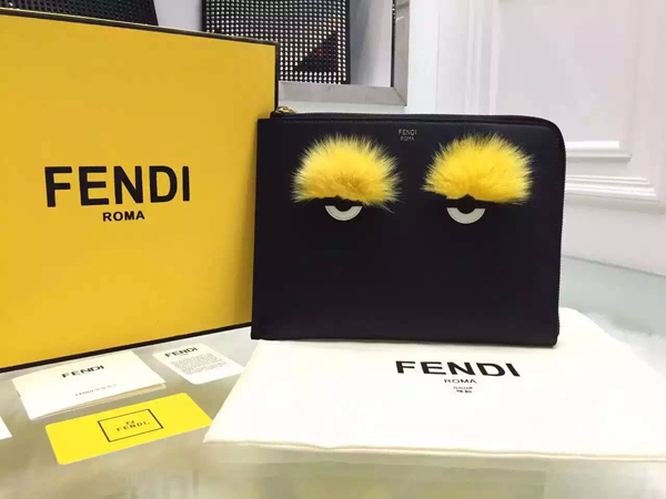 2015新作 FENDI フェンディ スーパーコピー キュートなモンスター クラッチバッグ ブラック