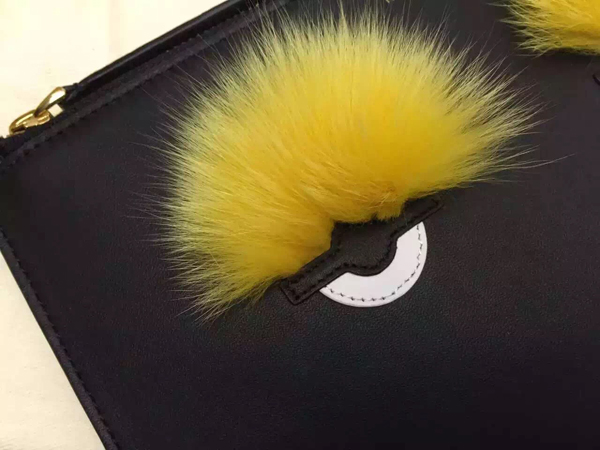 2015新作 FENDI フェンディ スーパーコピー キュートなモンスター クラッチバッグ ブラック