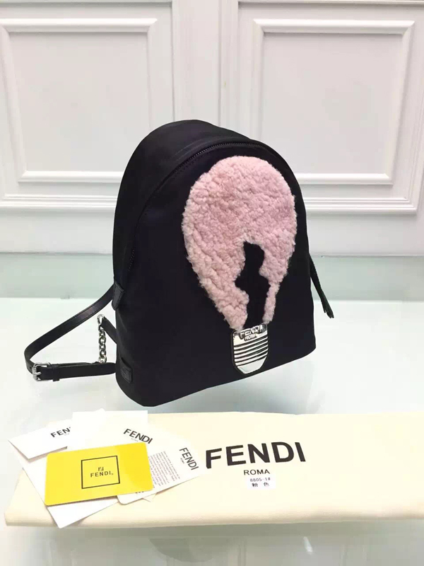 2016AW ◇FENDI フェンディ スーパーコピー【8BZ038_68N_F0786】ZAINO STONDATO NYLON+SHEEP 8BZ038_68N_F0786