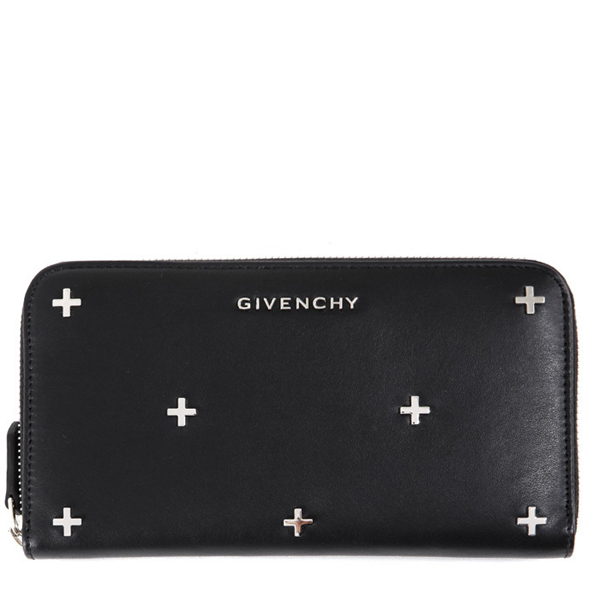 GIVENCHY 16AW PANDORA ジバンシィ財布スーパーコピー クロススタッド ファスナー長財布_BLACK BC06276683001