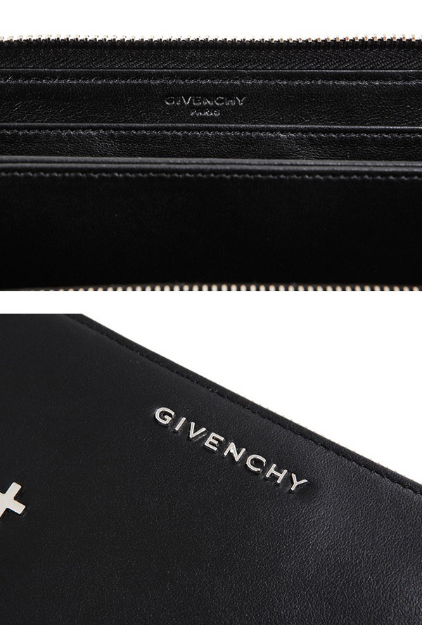 GIVENCHY 16AW PANDORA ジバンシィ財布スーパーコピー クロススタッド ファスナー長財布_BLACK BC06276683001