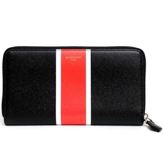 GIVENCHY ジバンシィ財布スーパーコピー 3ラインストライプ ラウンドファスナー長財布_BLACK BK06040