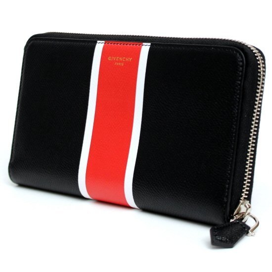 GIVENCHY ジバンシィ財布スーパーコピー 3ラインストライプ ラウンドファスナー長財布_BLACK BK06040