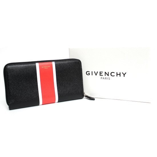 GIVENCHY ジバンシィ財布スーパーコピー 3ラインストライプ ラウンドファスナー長財布_BLACK BK06040