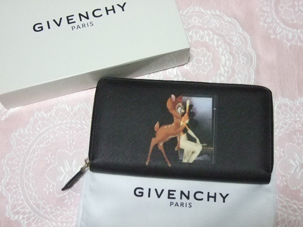 ジバンシィ財布スーパーコピー GIVENCHY バンビ長財布◆黒
