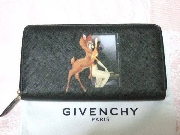ジバンシィ財布スーパーコピー GIVENCHY バンビ長財布◆黒