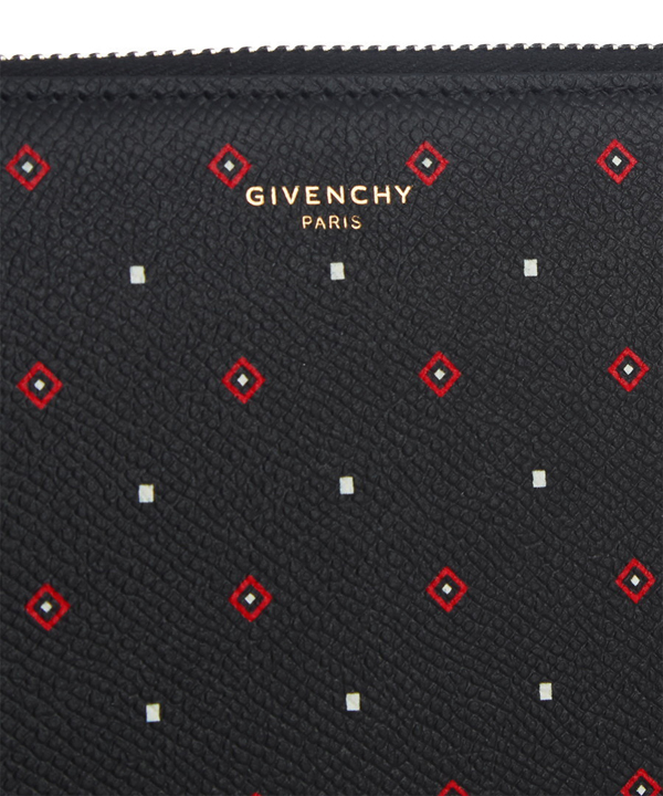 16SS GIVENCHY ジバンシィ財布スーパーコピー ダイアモンド柄 ジップ長財布/ブラック