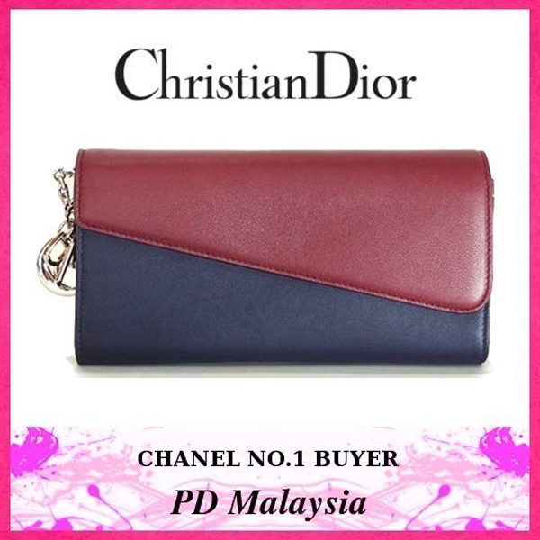 【Christian Dior】クリスチャンディオールツートン×チェーンウォレット★最新作★SBTP9820S