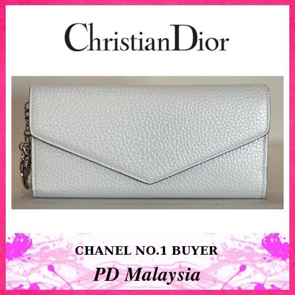 ★【Christian Dior】クリスチャンディオール★メタリック×フラップ財布×ブルー系★最新作★ZUTP5760S