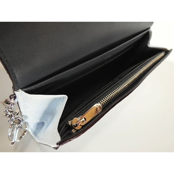 ★【Christian Dior】クリスチャンディオール★メタリック×フラップ財布×ブルー系★最新作★ZUTP5760S