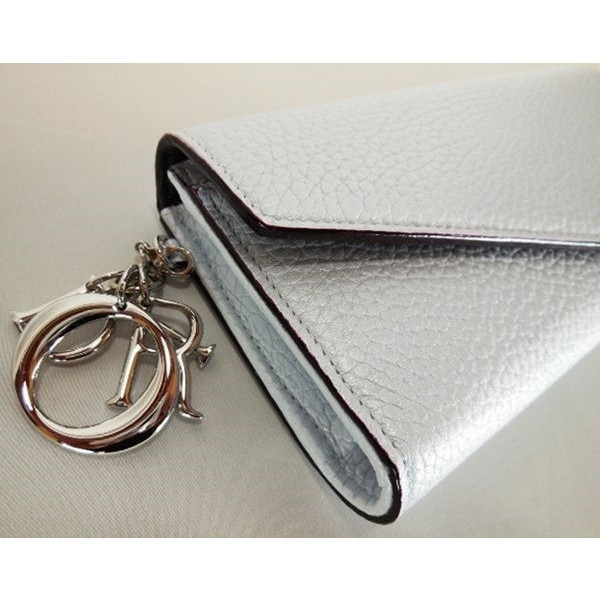 ★【Christian Dior】クリスチャンディオール★メタリック×フラップ財布×ブルー系★最新作★ZUTP5760S