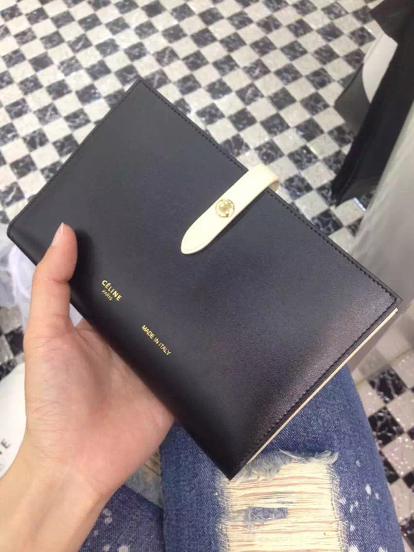 2016秋冬 CELINE セリーヌ コピー★ストラップ ブラック 長財布