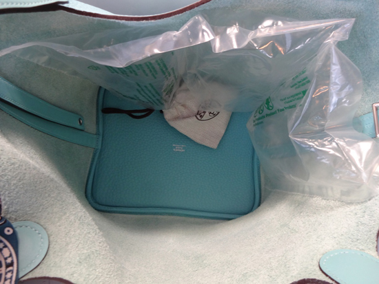 HERMES 稀少なピコタンタッチMM★可愛い水色のブルーアトール
