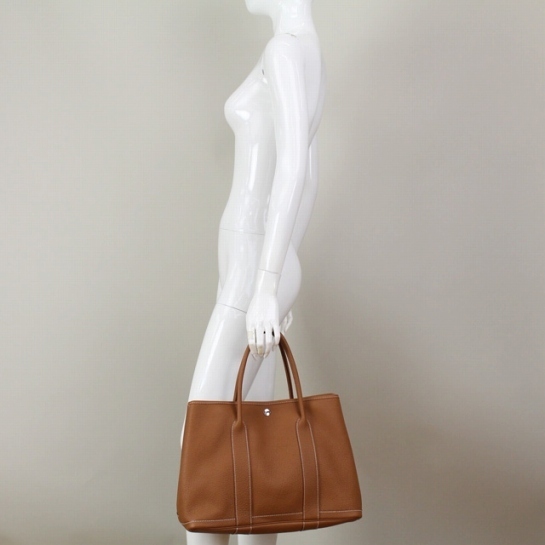 HERMES/エルメス★ガーデンPM×ハンドバッグ×ゴールド