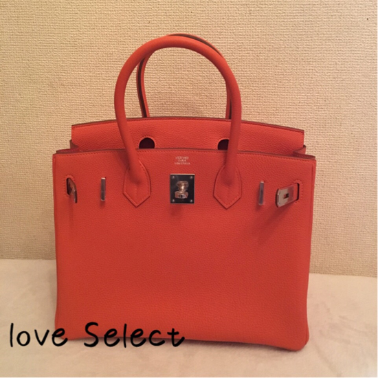 HERMESバーキン30トゴ綺麗なオレンジフーシルバー金具birkinレア