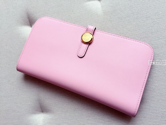 (エルメス)DOGON ドゴンロング長財布☆ローズサクラRose Sakura